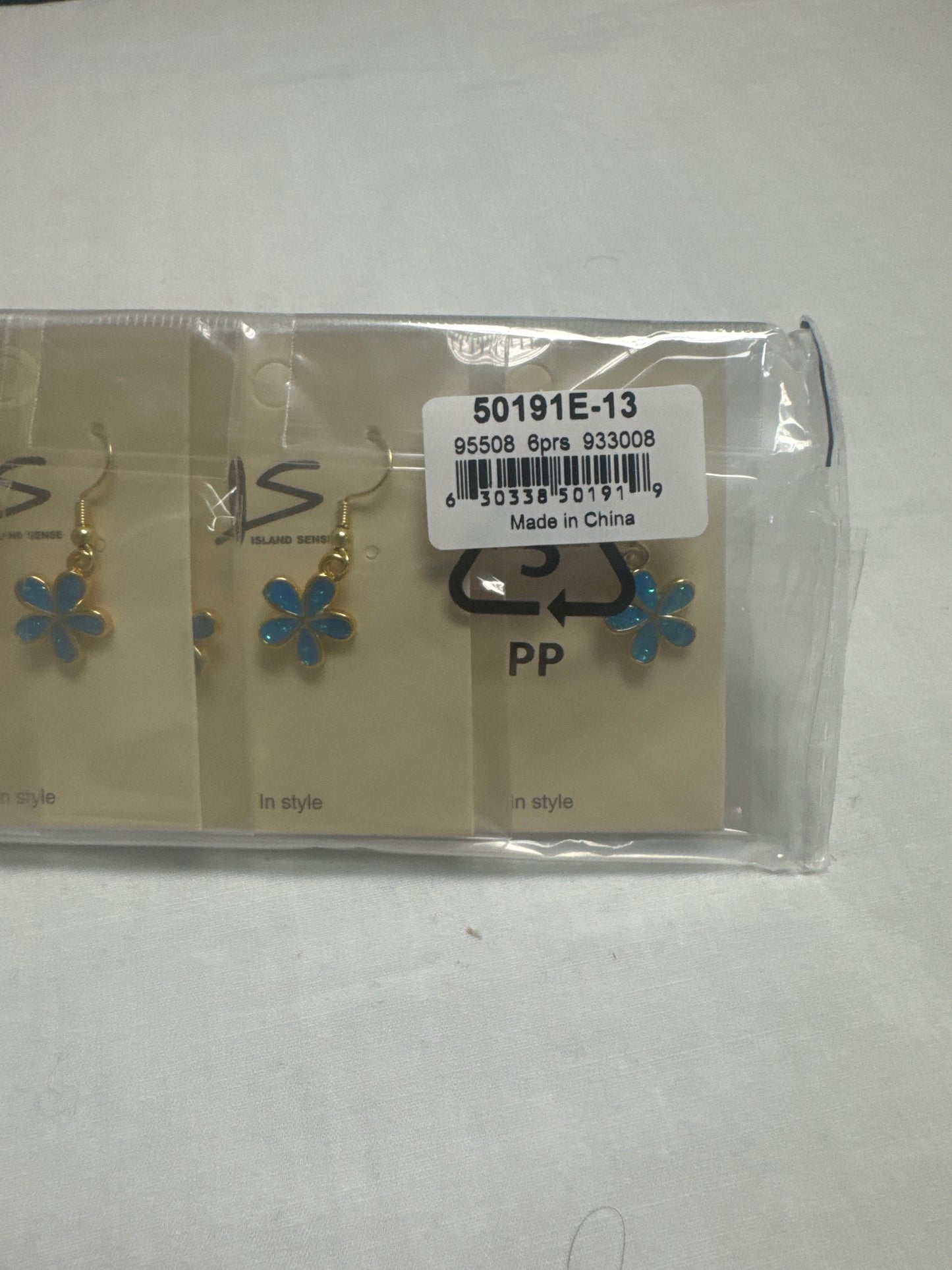 17.5x20mm Blue Synthetic Opal Plumeria Earring