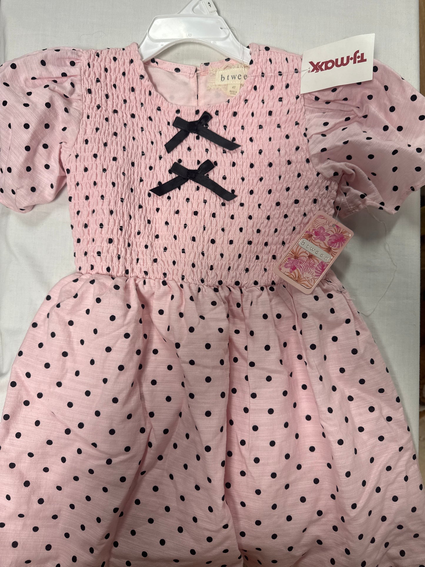 TJMAXX Between Pink Polka dot Dress