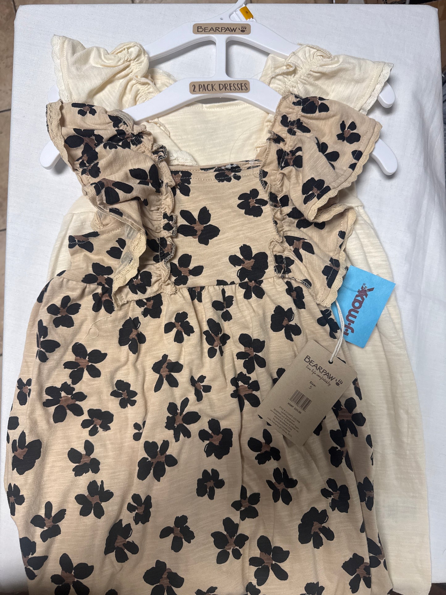 TJMAXX BEARPAW 2 PIECE BROWN AND BEIGE DRESS GIRLS