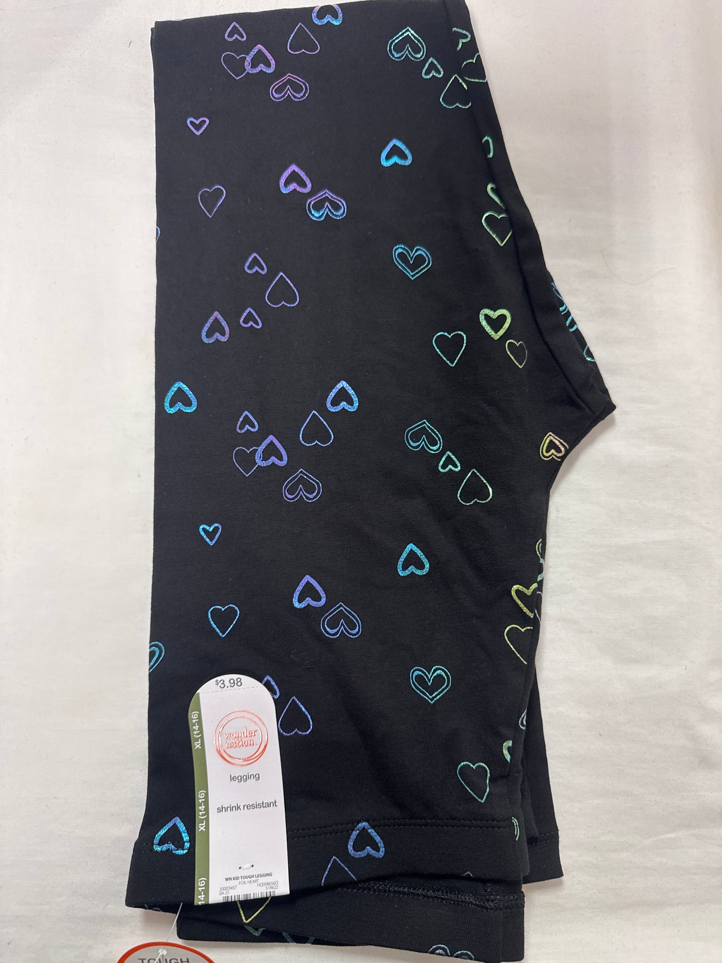 Wonder Nation Girls Leggings Black XL(14-16)