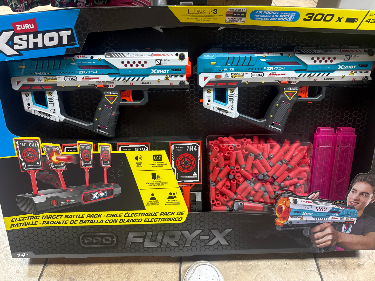 XShot Pro Fury x 2-pack with interactive target and 300 darts
