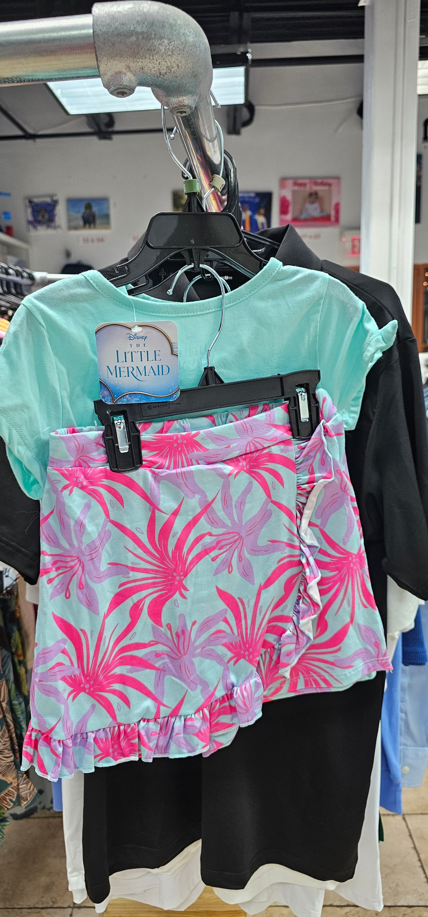 rs girls little mermaid 2 piece light blue size 5 & 6