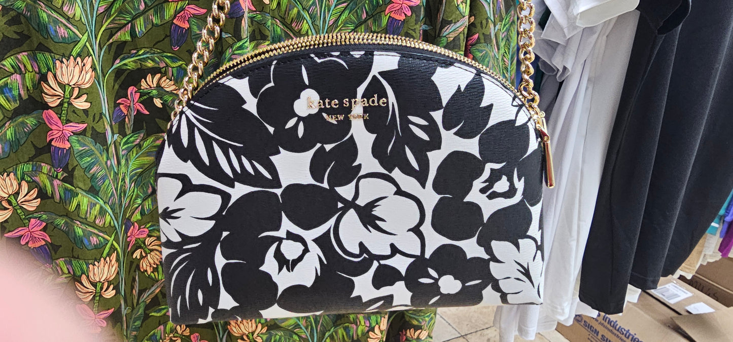 Kate Spade KH142 Morgan Black Multi(001) Tropical Foliage Double ZP DM Xbdy
