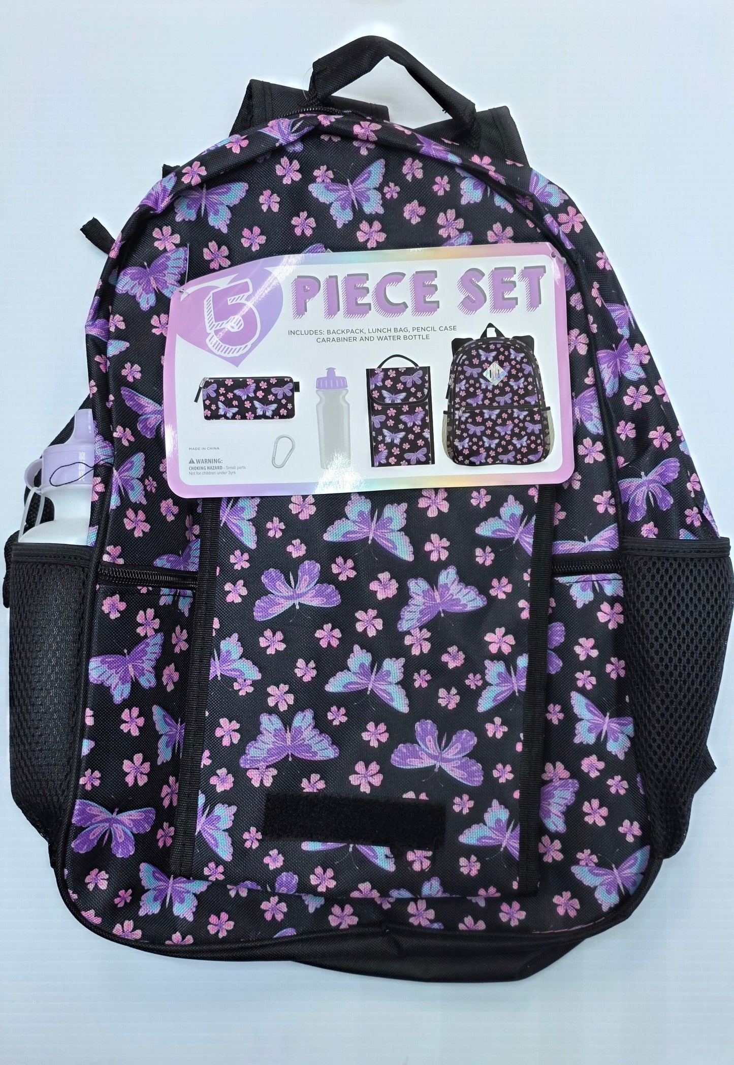 Purple Butterfly 5 piece backpack BS1560