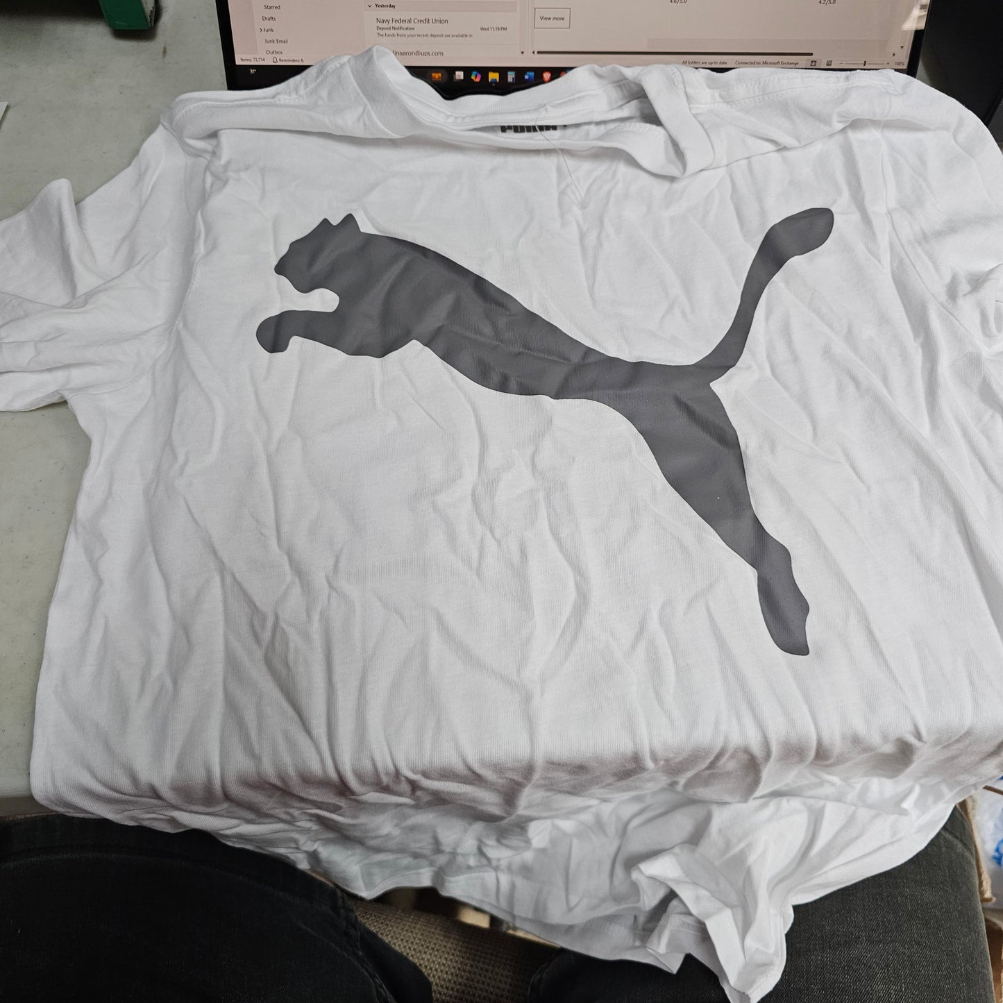 Puma Boys shirt Size Large white