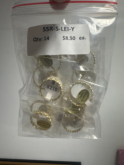 SS925 Silver Ring - Flower Lei (Gold)