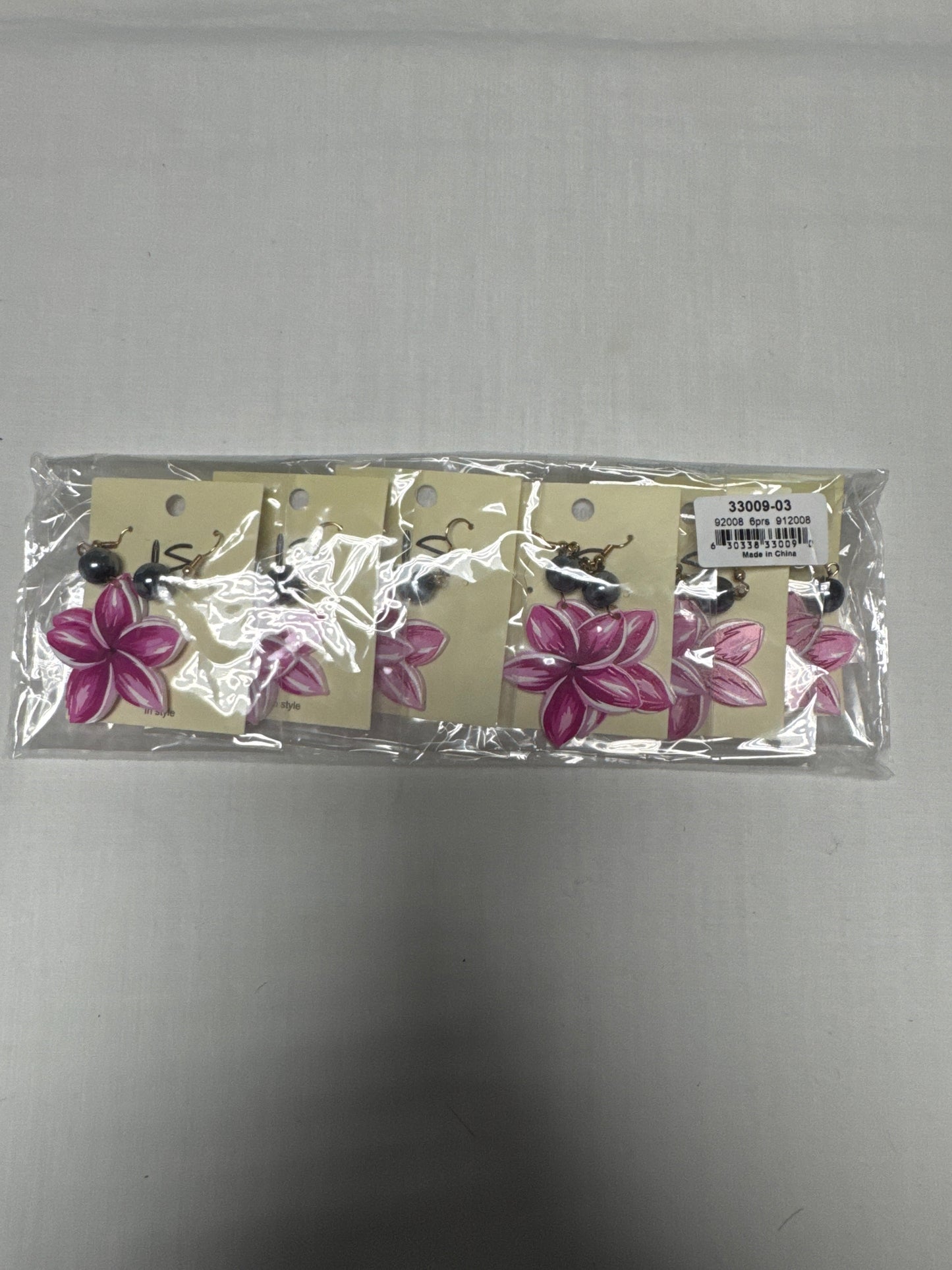 Fuchsia Plumeria Shape Dangle Earrings
