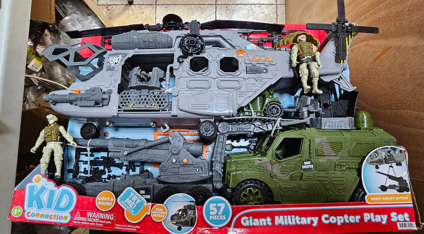 Giant Military Copter Play Set