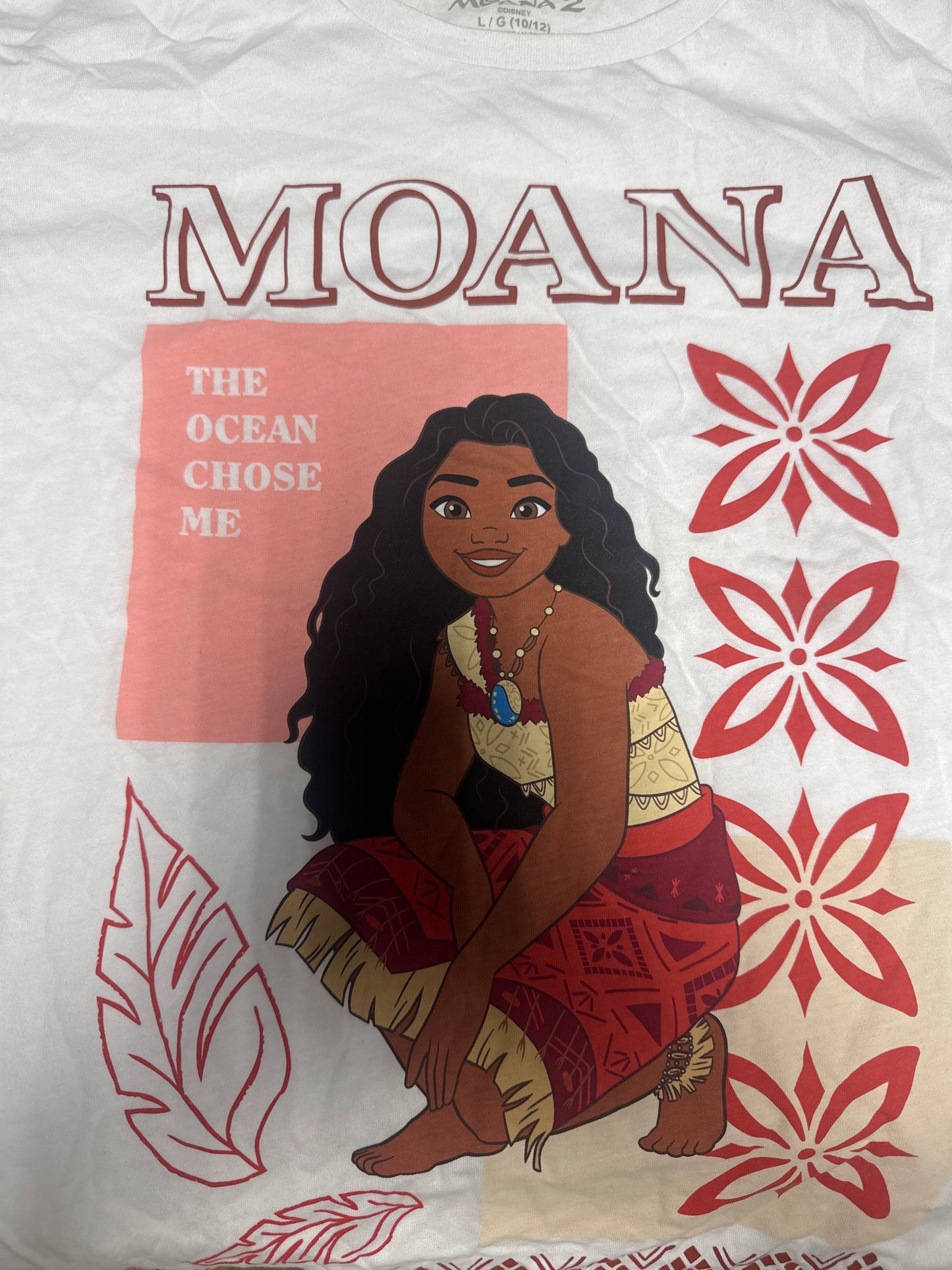 White Moana Shirt L(10-12)