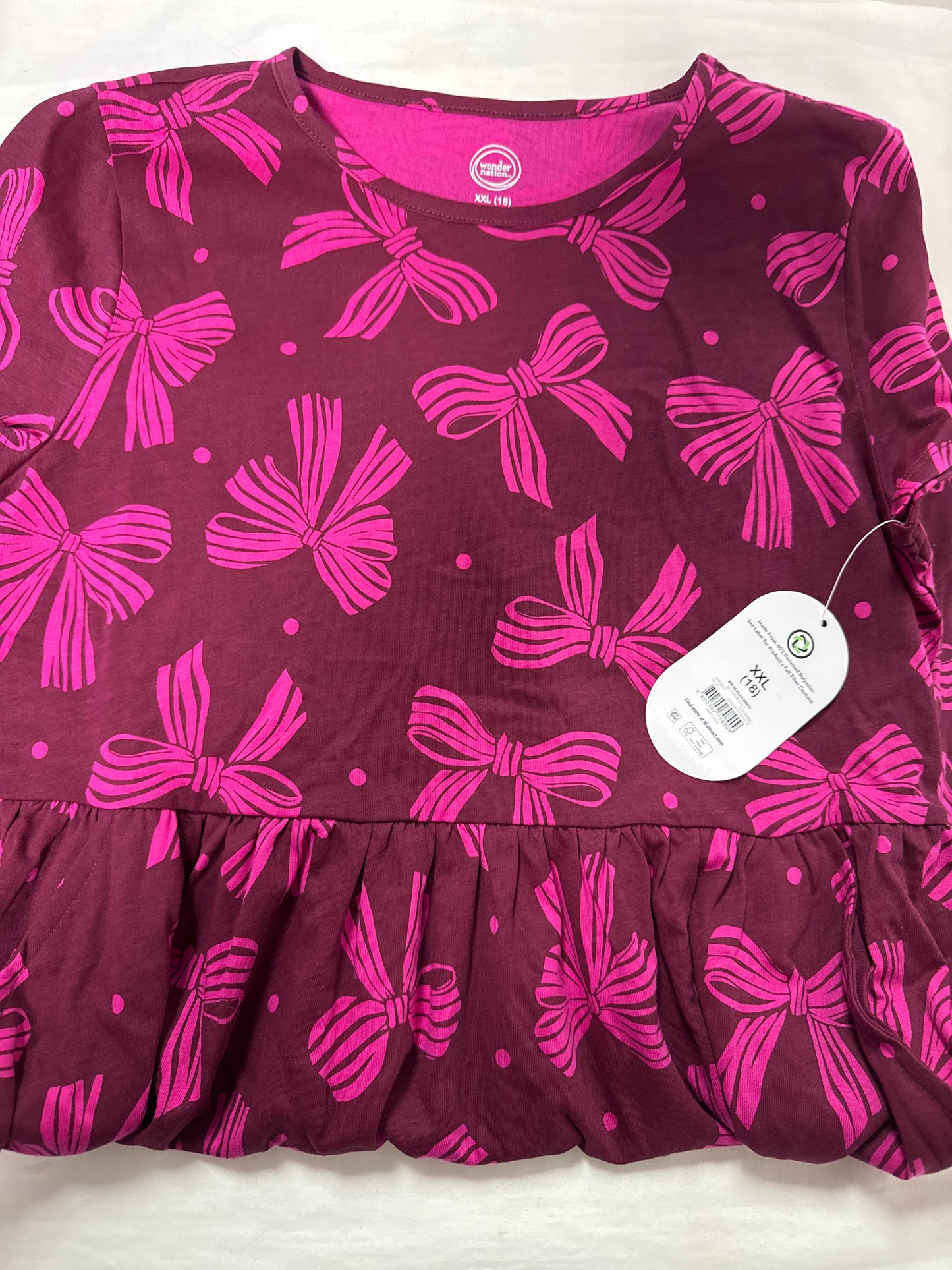 Wonder Nation Purple Dress Rich Burgundy XXL(18)