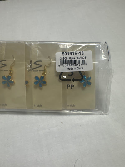 17.5x20mm Blue Synthetic Opal Plumeria Earring