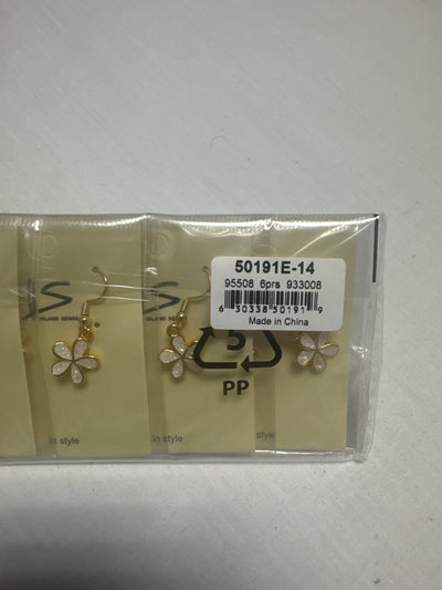17.5x20mm White Synthetic Opal Plumeria Earring