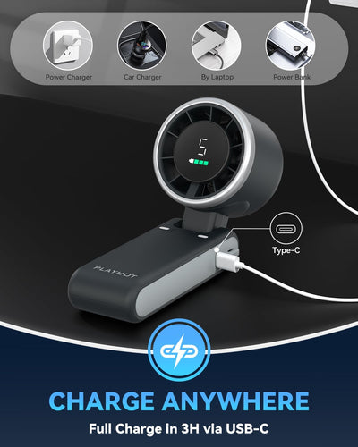 Handheld battery powered fan turbo