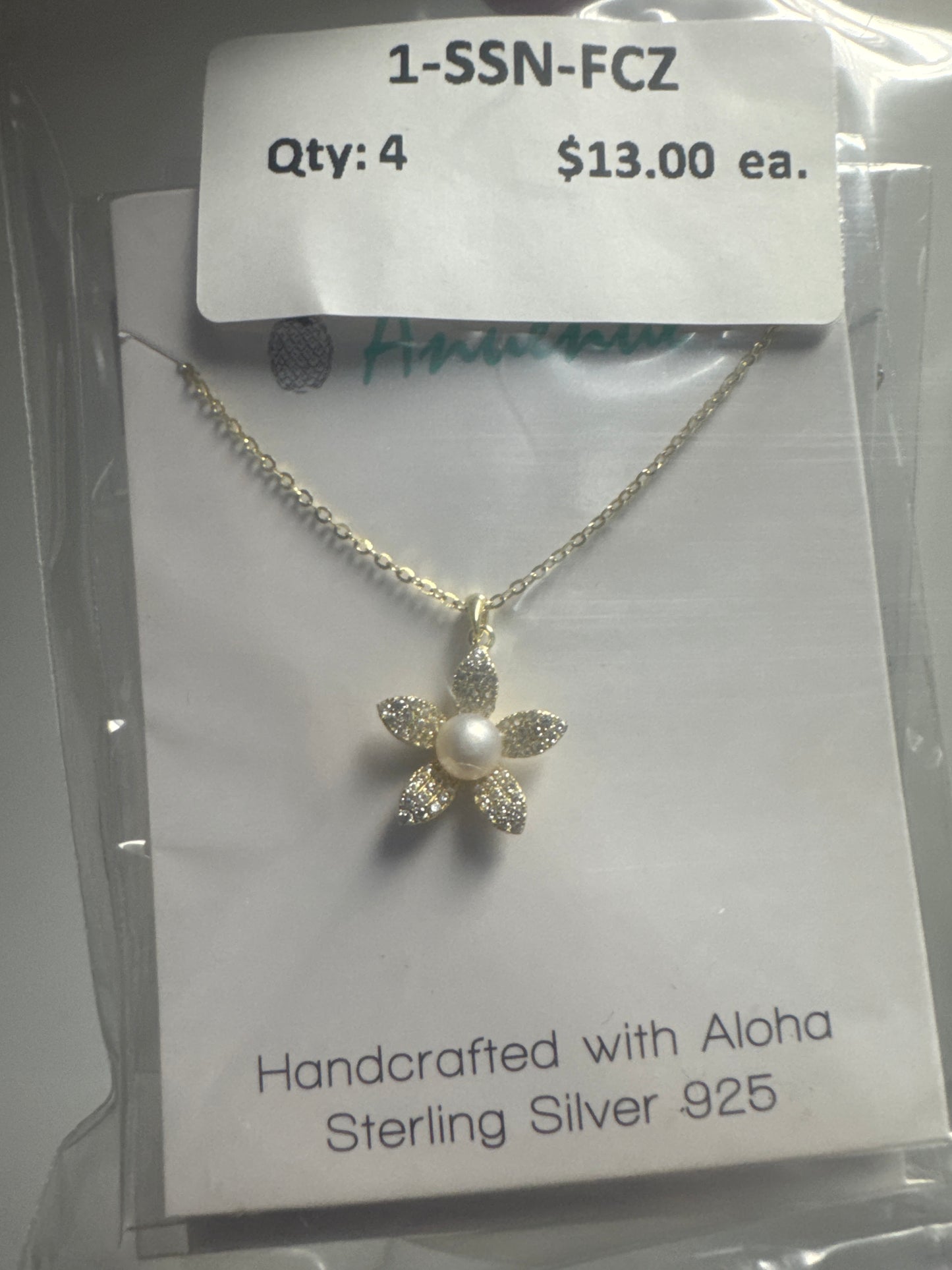 SS925 CZ Necklace - CZ Flower