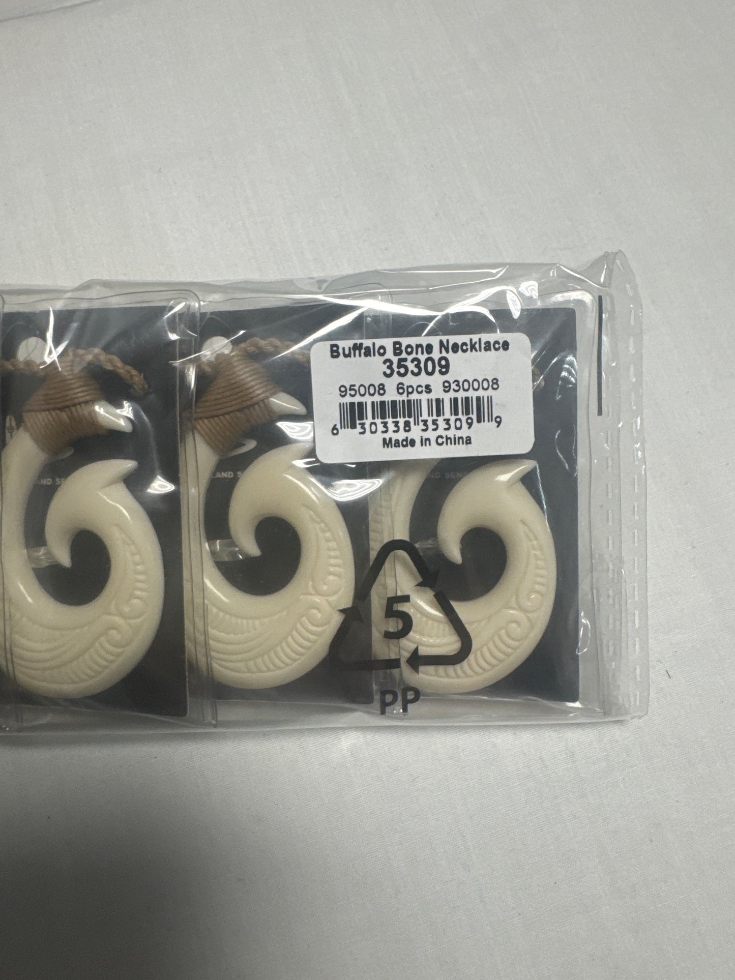 Buffalo Bone Fish Hook w/Natural Adjustable Cord