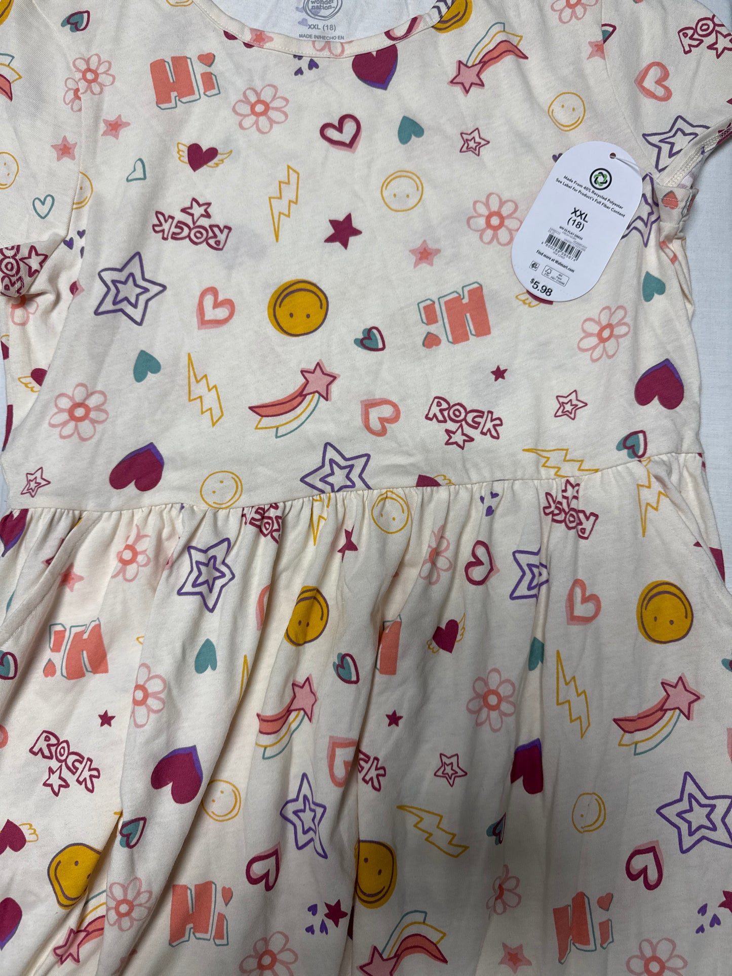 Wonder Nation White Dress Fresh Ivory XXL(18)