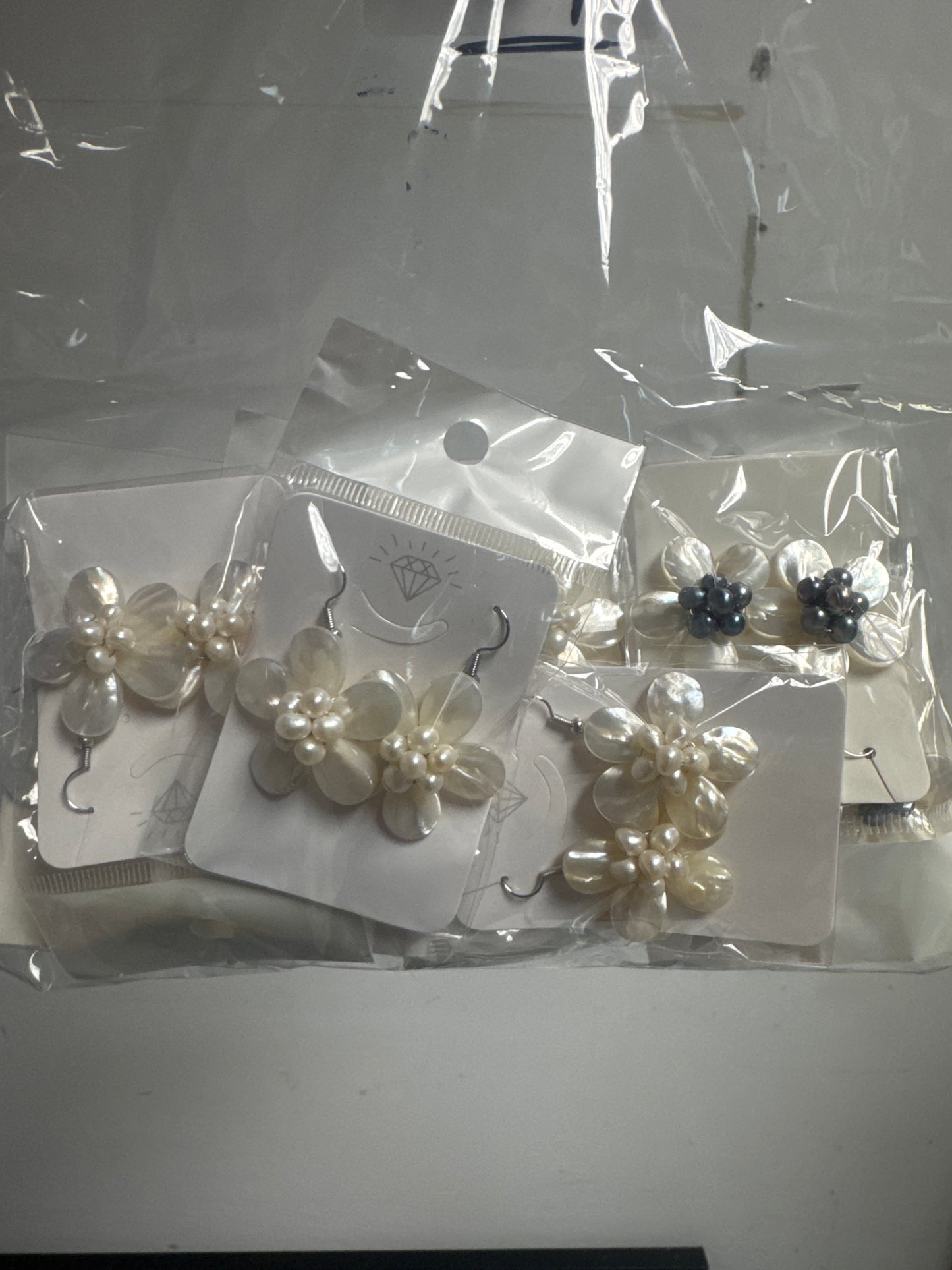 Mother of Pearl 1 Flower Earrings - Assorted