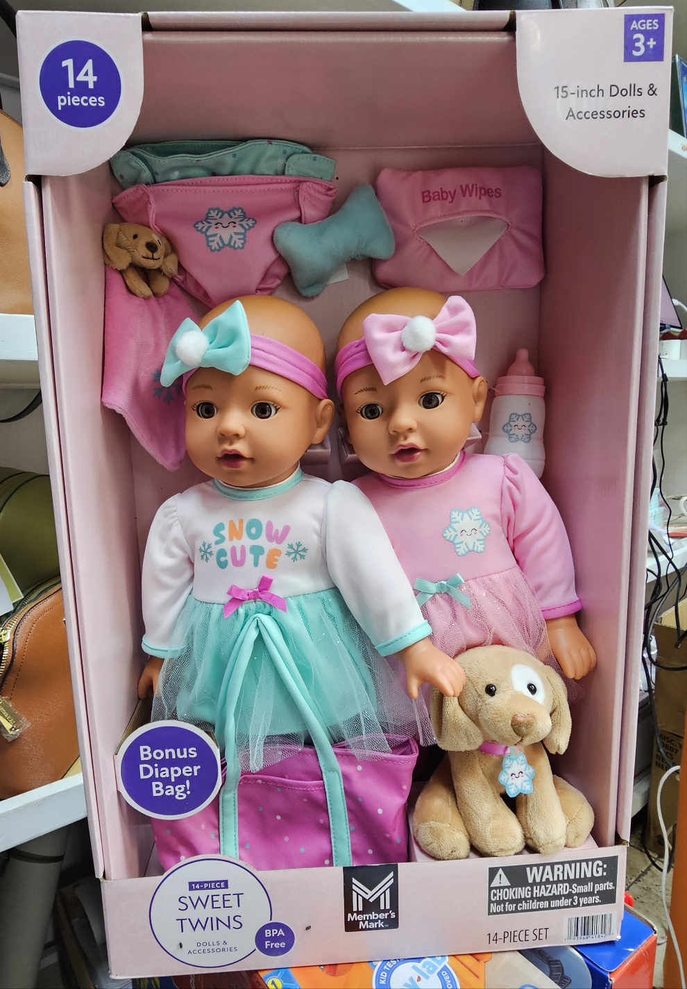 MM Sweet Twins Pink Dolls  & Accessories