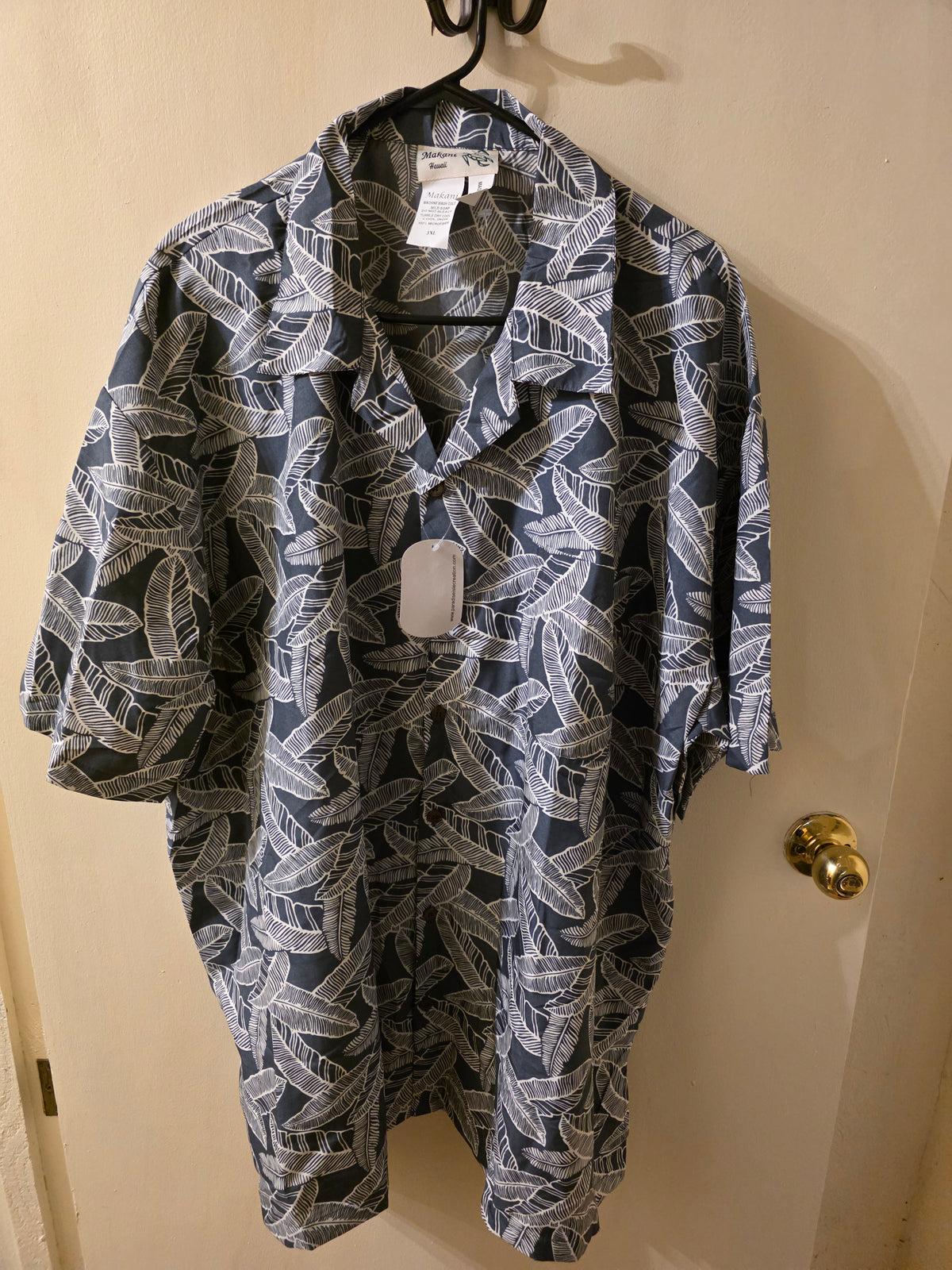 Grey banana leaf men's aloha short ross hnl 2026 Makani