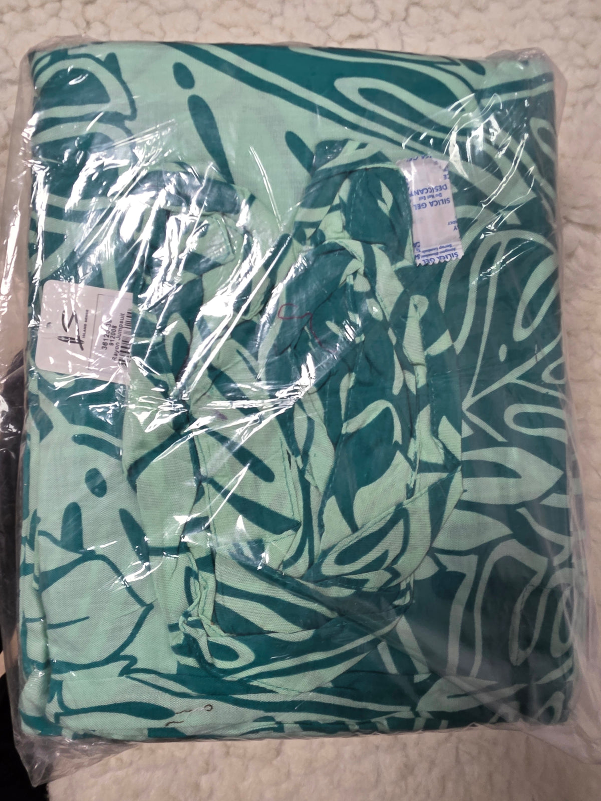 Monstera leaves-pattern rayon fashion jumpsuit