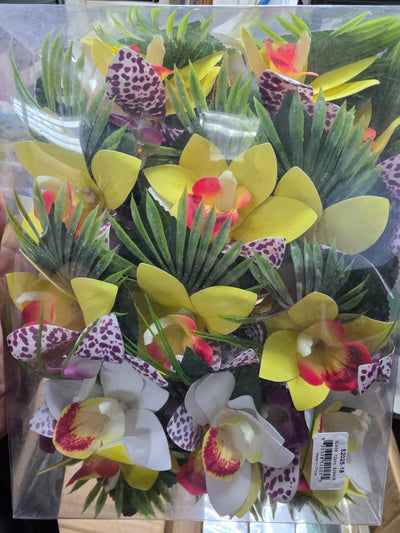 Combo tropical foam flower hair clip 16x8cm 52025-18
