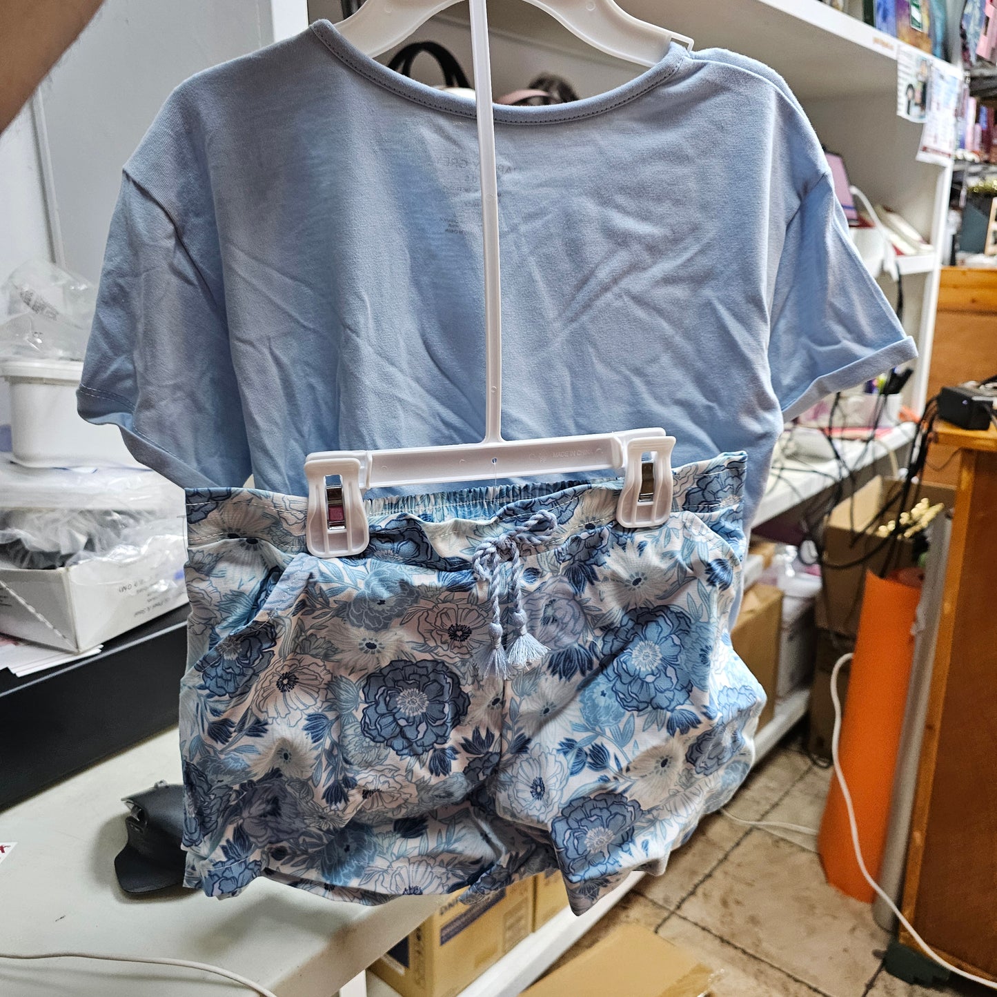 Girls shirt and shorts Large 10/12 Happily Grey Kids