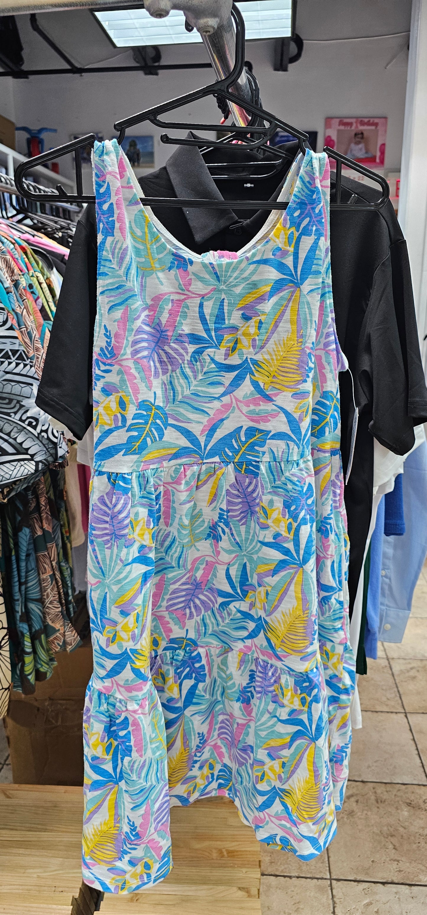 WM WONDER NATION GIRLS DRESS WN BOW BACK DRESS BLUE AND YELLOW COLORS