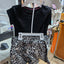 Happily Grey Kids shirt shorts Girls size large 10/12 black and