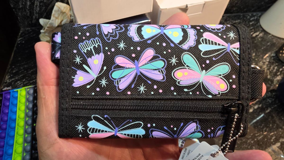 Elements Wallet Lanyard Black Butterfly