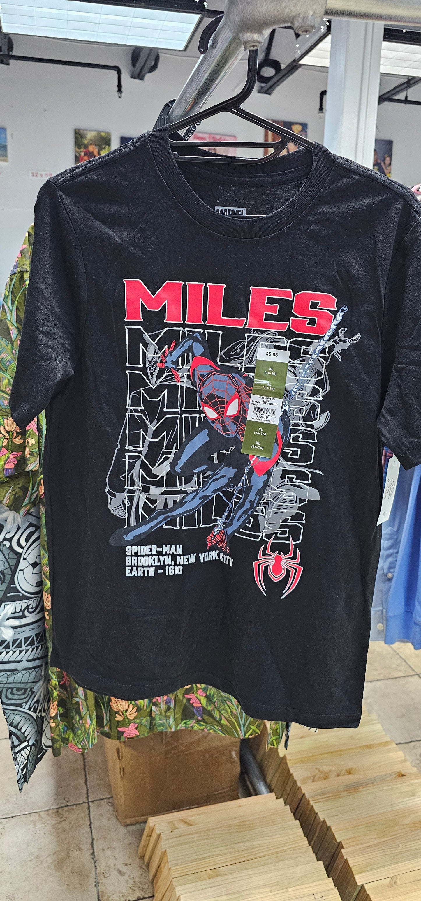 WM BLACK MILES SPIDEY BOYS SHIRT 101531 GTMVMG0ACYSC