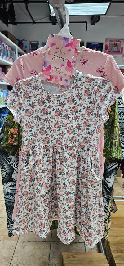 rs 2 piece dress white flower and pink flower style size 7 emma & Elsa