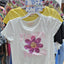 rs btween 3 pack girls tops flower power white , yellow and big flowers size 6