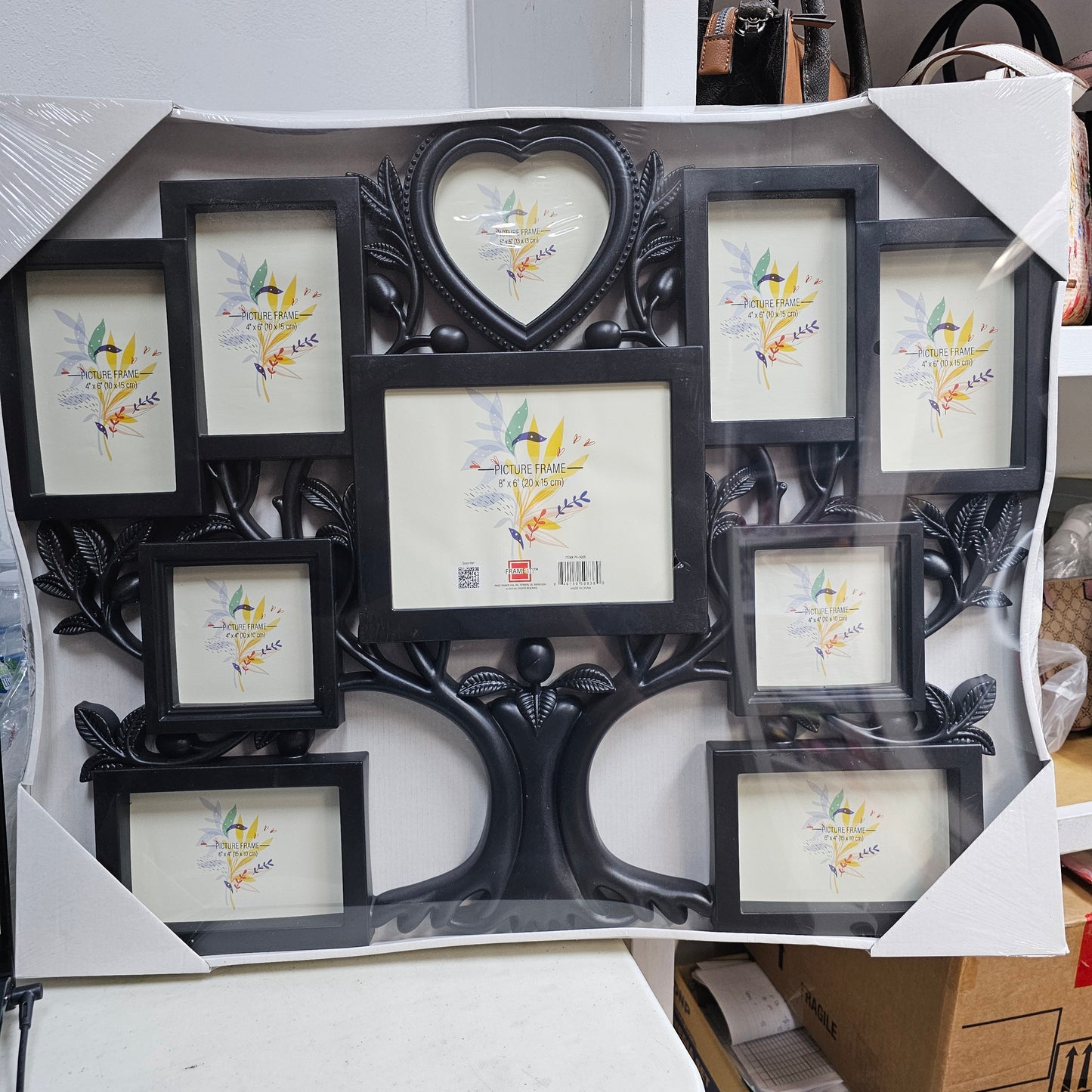 PF-9005 PS collage Frame white10 assorted openings white tree