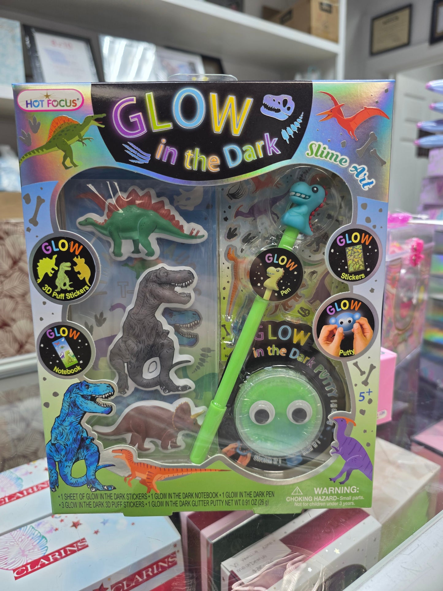 263NDI	Glow in the Dark Slime Art Dinosaur Promo