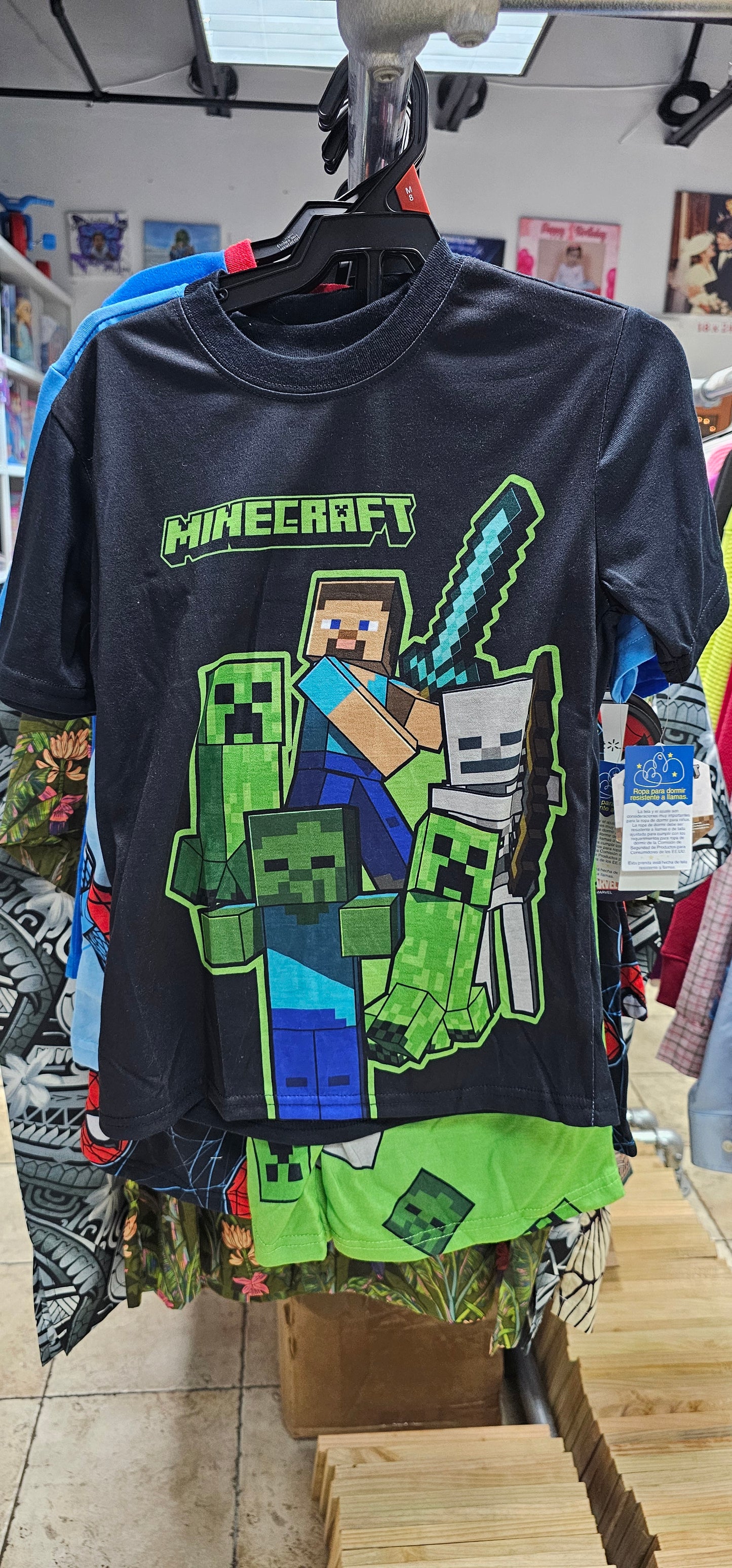 WM Sonic, Spidey, Minecraft 2-piece shirt and shorts boys