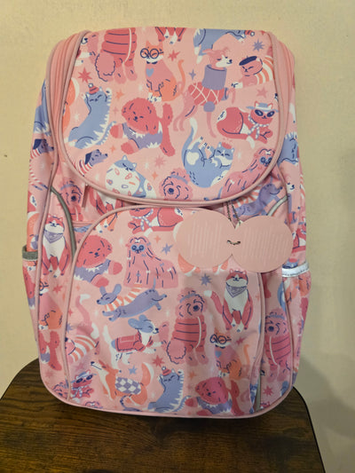 Surreal Access Backpack pink dogs and cats