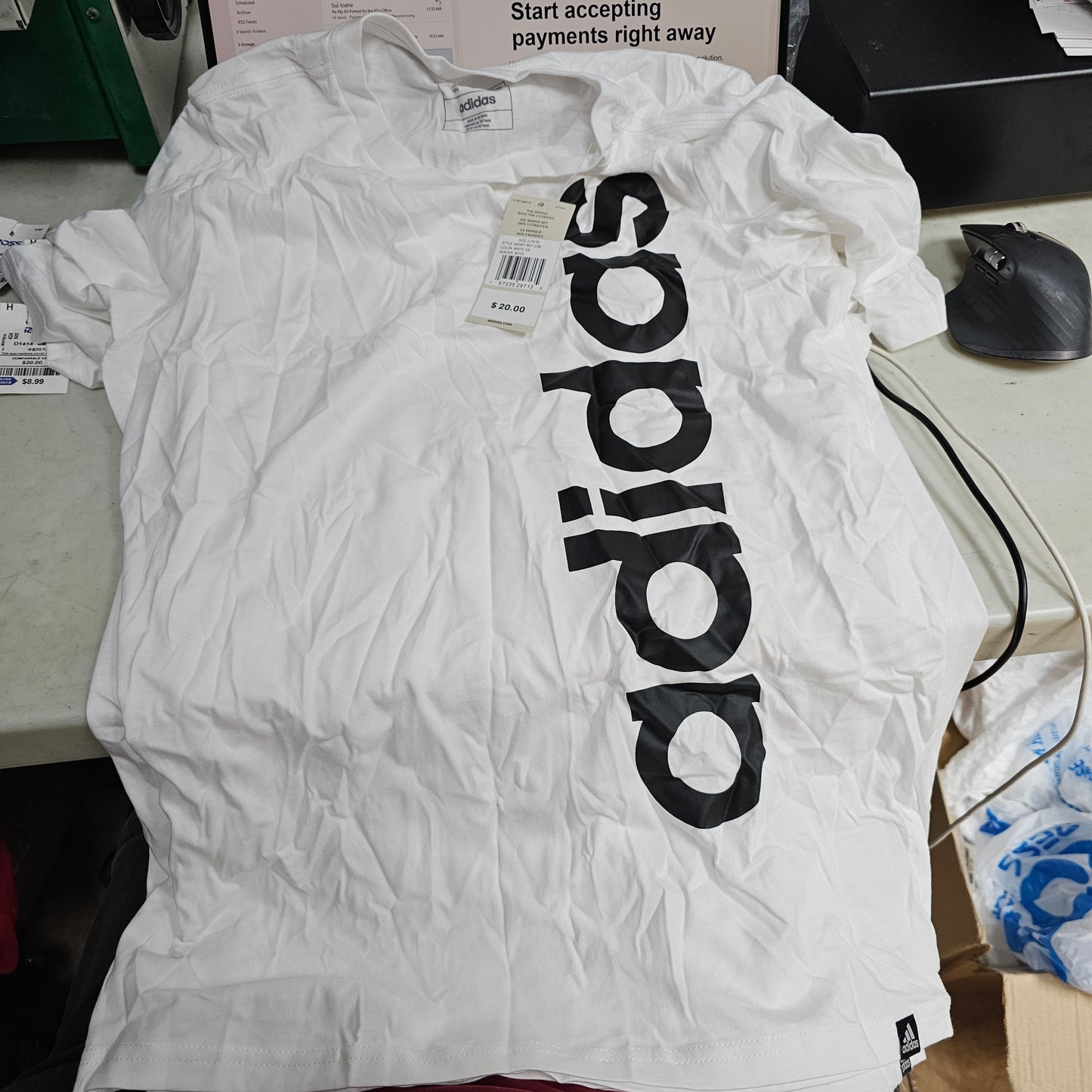 Boys shirt Adidas Size Large white