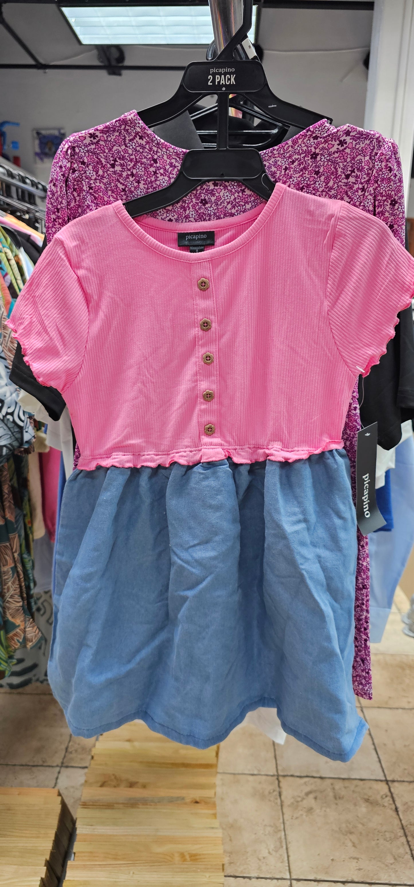 rs picapino 2 pack  size 8 purple dress and pink and light blue dress