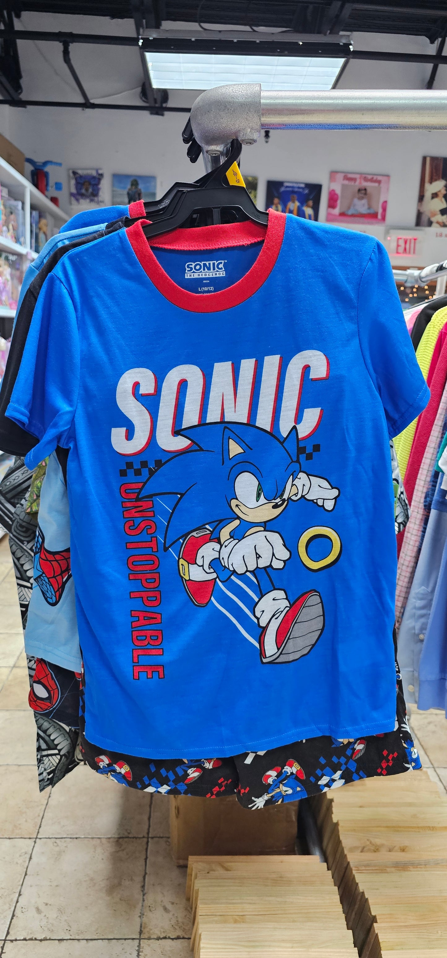 WM Sonic, Spidey, Minecraft 2-piece shirt and shorts boys